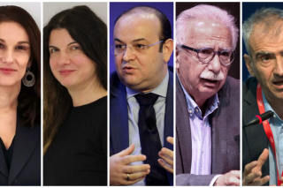 Από αριστερά: Ευγενία Φωτονιάτα | Δώρα Κοτσακά | Δημήτρης Λιάκος | Κώστας Γαβρόγλου | Νίκος Μαραντζίδης